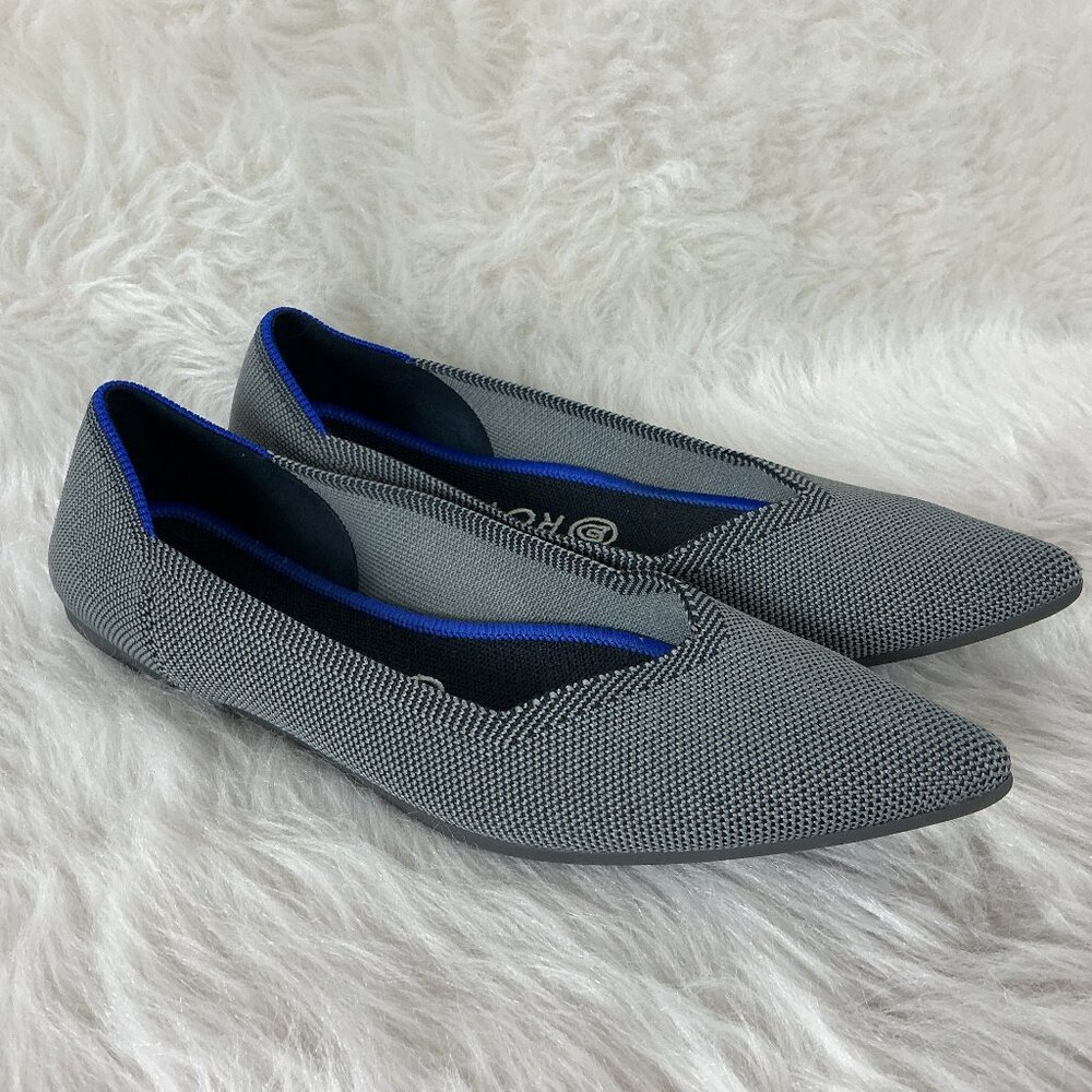 Rothy's Cloud Gray Bird's Eye The Point Flat 8.5